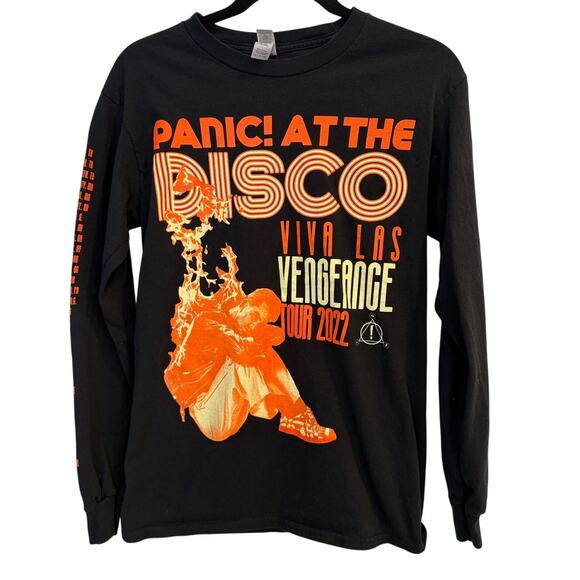 Gilden Other - Panic! At The Disco Viva Las Vengeance Tour 2022 Long Sleeve Tee Black Small
